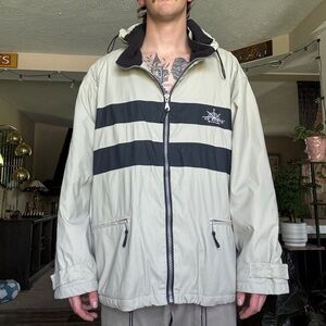 Vintage UP North Michigan Zip Away Hood Winter Jacket